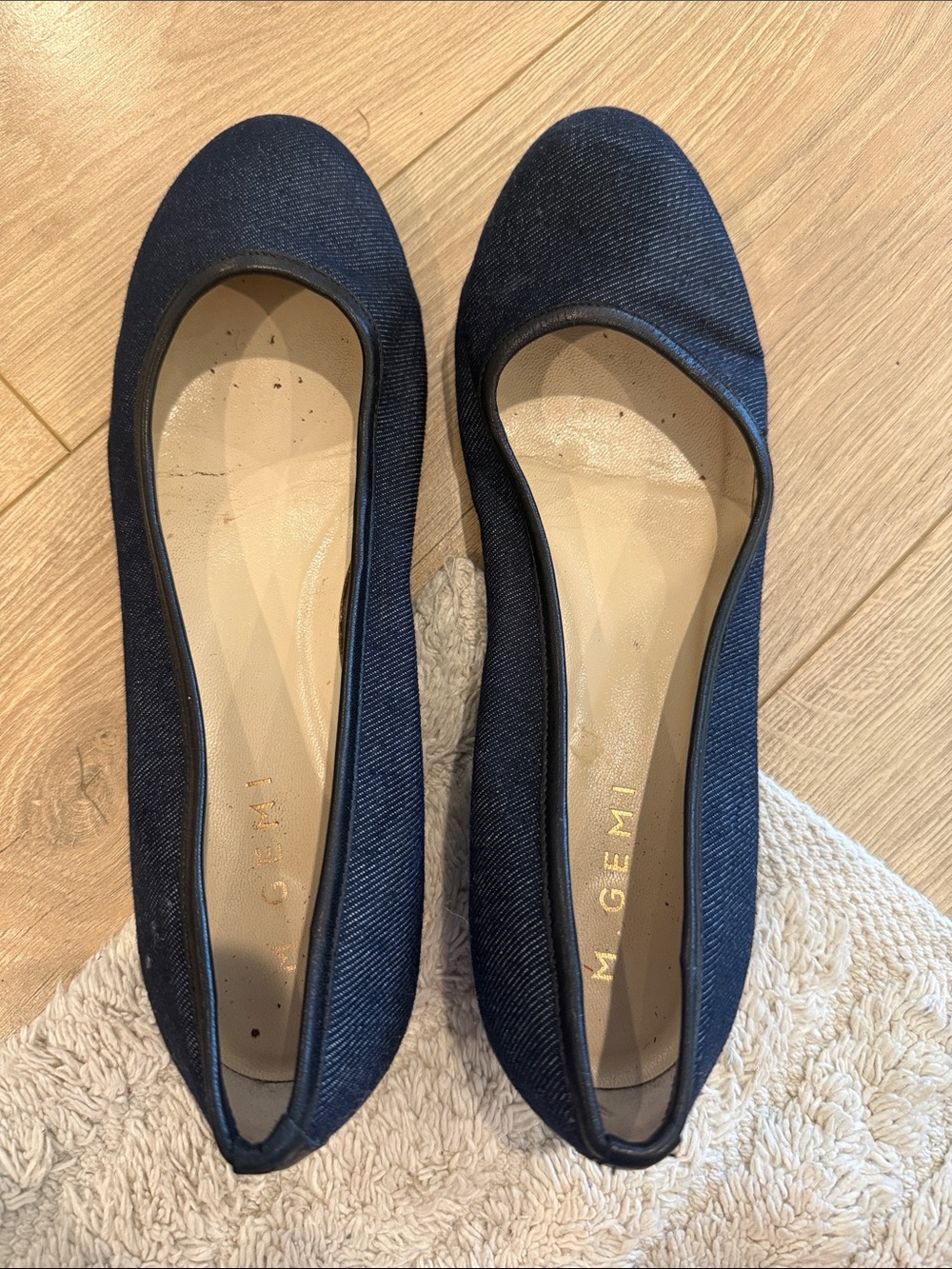 M. Gemi Deep Navy Round-Toe Ballet Flats
